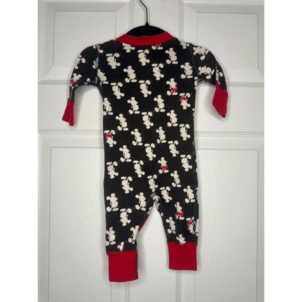 Hanna Andersson Disney Mickey Mouse 100% Cotton Sleeper Pajamas Black 0-6 Mon